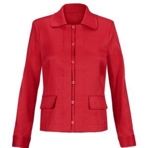 CAbi Item #5472 NWOT Valentine Jacket Sz M Red Linen Blend